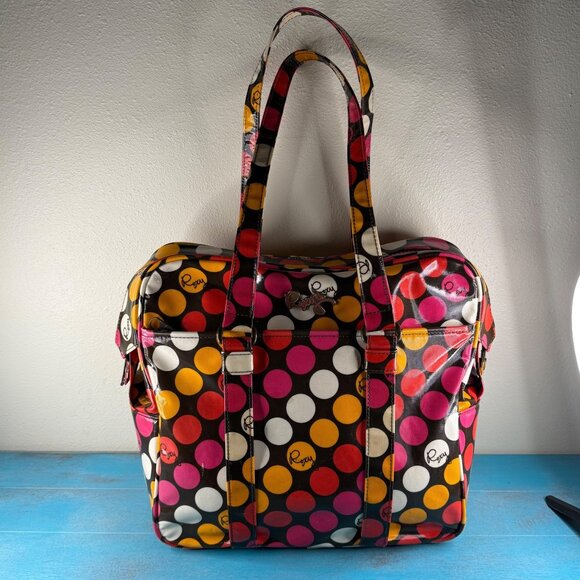 Roxy Carry On Weekend Overnight Bag Vintage Y2k Coated Vinyl - Picture 1 of 11
